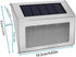Pack 6 Solar Lights Outdoor Waterproof Deck Light, Solar Stair Lights Outside LED Step Lighting Stainless Steel