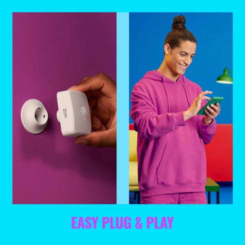 WiZ Connected 1-Pack Indoor Motion Sensor - - Connects to Your Wi-Fi- Works with Products - Batteries Included