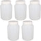 Heyiarbeit Plastic White Translucent Lab Chemical Reagent Bottle 500ml, Wide Mouth Liquid Storage Container, 5pcs