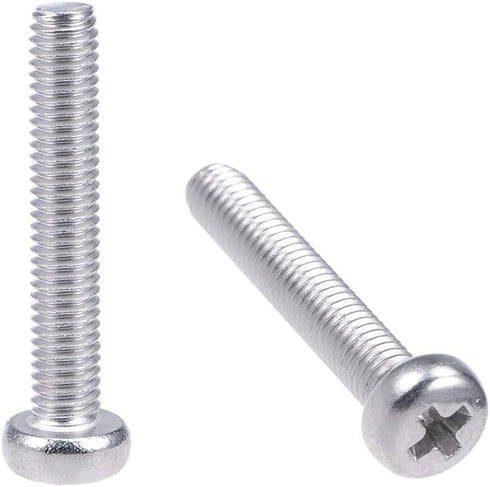 uxcell M3x18mm Machine Screws Pan Phillips Cross Head Screw 304 Stainless Steel Fasteners Bolts - 30 Pcs