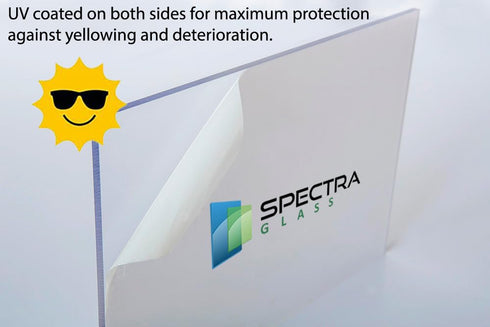 12"x12" (1/8") Spectra Glass Clear Polycarbonate Sheet - UV Coated, Impact Resistant for DIY, Arts, Crafts