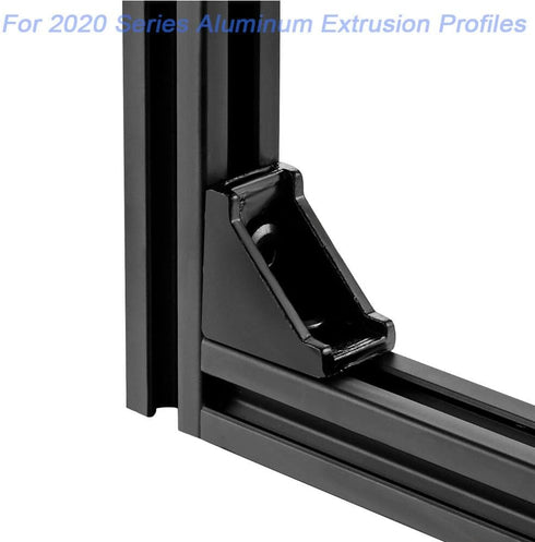 10 Sets Corner Bracket Connectors for 2020 Series 6mm Slot Aluminum Extrusion Profile Accessories (Black)