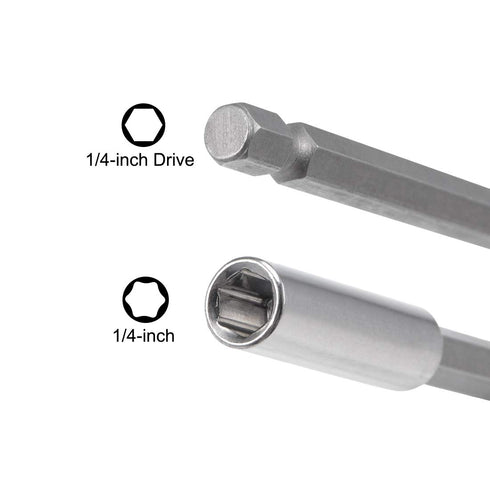 uxcell 5 Pcs Magnetic Bit Holder Extension, 1/4 Inch Hex Shank by 6 Inch, Quick Release Screwdriver Drill Tool