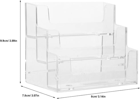 SEWACC Business Card Holder, Acrylic 3 Tier Organizer Box for Cards, Desk Organizers