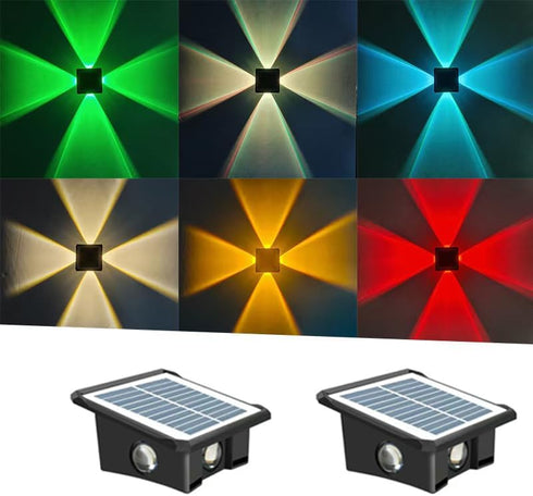 Gtliba Solar Outdoor Wall Lights - Up & Down Lighting, Waterproof IP65, Fence