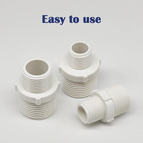10PCS 1/2" to 3/4" PVC Pipe Fittings, G1/2 X G3/4 Male to Male Thread Coupling Hex Straight Adapter Connector