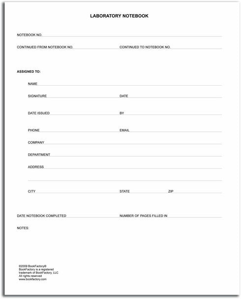 BookFactory Professional Grade Lab Notebook - 168 Pages, 8" x 10" (Ruled Format) Black and Burgundy Cover