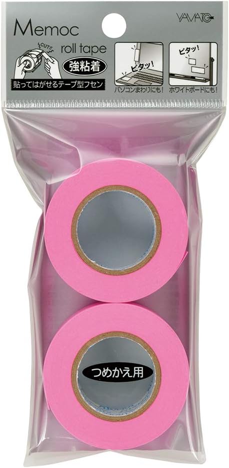 Yamato PRK-25H-RO Sticky Notes, Memoc Roll Tape, Strong Adhesive Refill, 1.0 inches x 32.8 ft