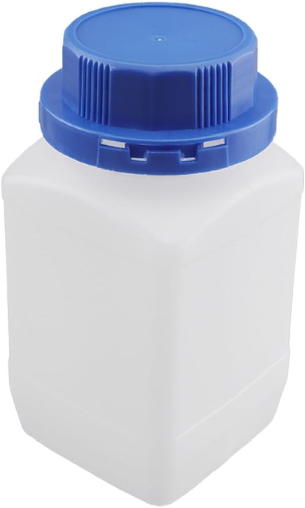 Othmro 5pcs 500ml/16.9oz Plastic Lab Chemical Reagent Bottles, Square Wide Mouth Liquid/Solid Sample Storage with Blue
