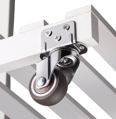 4PCS Crib Rubber Furniture Casters, 1.5 inch L Type 360 Degree Swivel Mute Caster with Mounting Screws