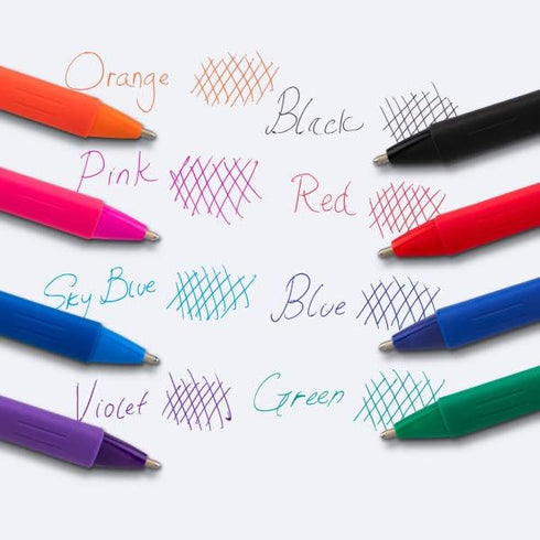 Pentel Wow! Retractable Ballpoint Pen, (1.4mm) Bold Line, Assorted Ink Colors, 8 Pack
