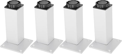 4Pcs 120mm Adjustable Square Cabinet Legs, Aluminum Alloy with Rotating Knob for Height Adjustment, for Cabinet Shelf