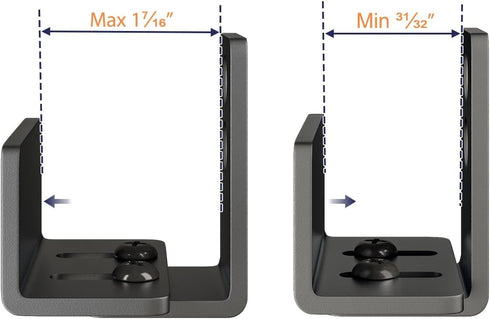 Adjustable U Shape Barn Door Floor Guides, 2 Pack, Wall Mounted Flexible Flush Bottom Guide, Sturdy Steel, Black