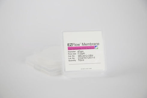 Foxx Life Sciences EZFlow Membrane Disc Filter, Hydrophobic PTFE, 47 mm Diameter, .2 µm, Pack of 50