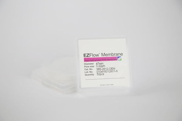 Foxx Life Sciences EZFlow Membrane Disc Filter, Hydrophobic PTFE, 47 mm Diameter, .2 µm, Pack of 50