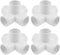 SDTC Tech 4-Pack 5 Way PVC Fitting Elbow, 3/4" Furniture Grade Pipe Connector for DIY PVC Shelf, White
