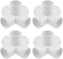 SDTC Tech 4-Pack 5 Way PVC Fitting Elbow, 3/4" Furniture Grade Pipe Connector for DIY PVC Shelf, White