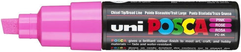 UNI POSCA PC-8K CHISEL TIP MARKER PEN- PINK (BOX OF 6)