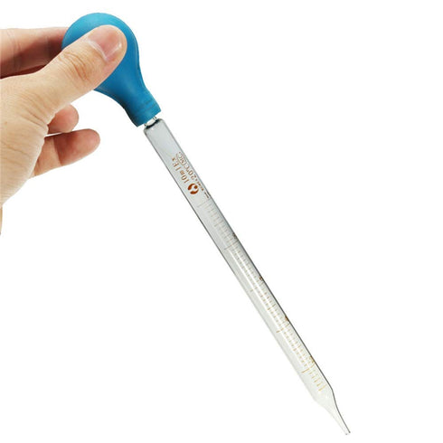 2Pcs Glass Graduated Dropper Pipette, 10ml Lab Dropper Pipettes with Rubber Cap and 1Pc Cleaning Brush