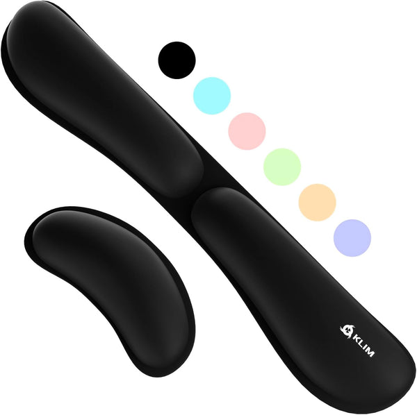 KLIM Mouse & Keyboard Wrist Rest Set - Silky Gel Memory Foam