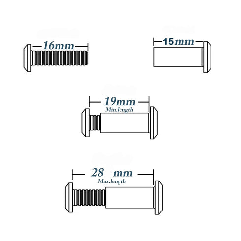 30pcs M6 Furniture Joint Connector Bolt Kit - Hex Socket Screws Head (16mm) for Cot Bed Crib Bolts