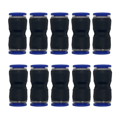 zjxed 10mm OD Pneumatic Quick Connector, Push to Connect Fittings (Pack of 10)