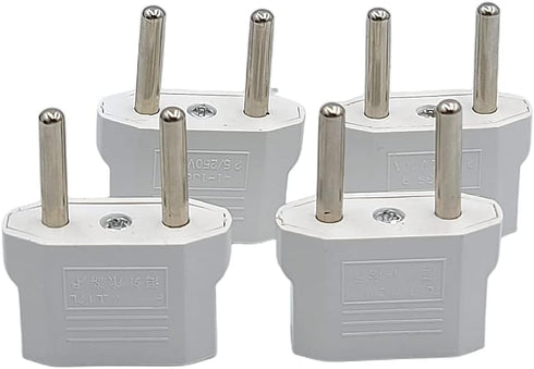 European Travel Plug Adapter, USA to European Plug Adapters for Germany, France, Iceland, Spain, Greece, 4-Pack White
