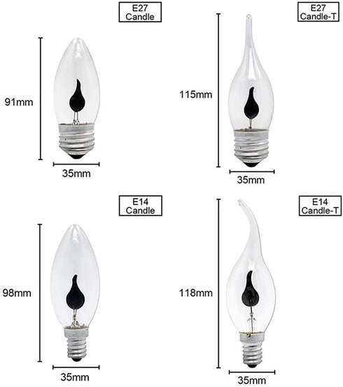 generic Bulb, Bulbs Bulb E14) Flame Effect Flickering Candle Light Halloween Crystal Clear Incandescent Chandelier
