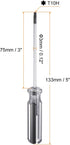 Magnetic Torx Screwdriver 3x75mm Rod T10H Steel Star 6 Point Head Screw Driver with Non-slip Handle for Appliances Repair Improvement, Black