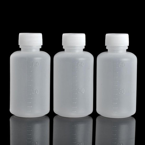 50Pcs 60ml 2oz PE Plastic Empty Small Mouth Graduated Lab Chemical Container Reagent Bottles for Liquid Storage