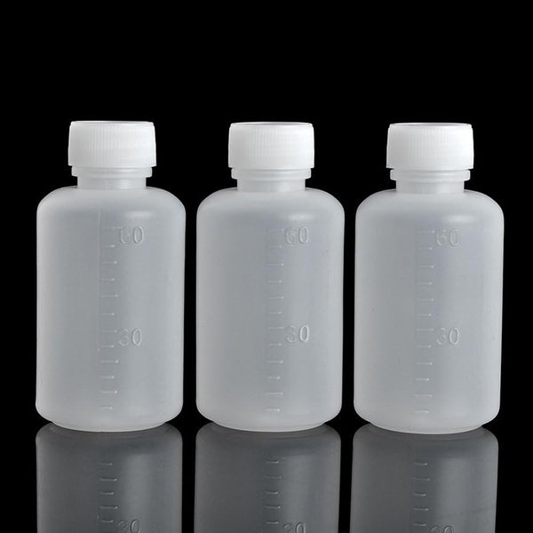 50Pcs 60ml 2oz PE Plastic Empty Small Mouth Graduated Lab Chemical Container Reagent Bottles for Liquid Storage