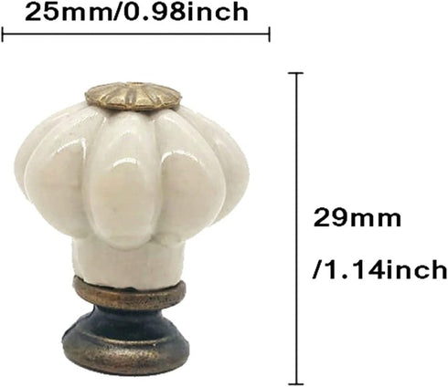 Nuojie 25mm Cabinet Hardware European Style Cabinet Knob Retro Kitchen Zinc Alloy Pumpkin Drawer Handle Dressing Table