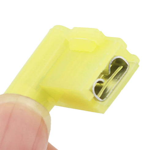 60PCS Nylon Flag Spade Quick Disconnects, Female Wire Connector 90 Degree Electrical Crimp Wire Terminals