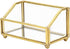 Hipiwe Glass Business Card Holder Stand - Gold Metal Frame Name Card Display Organizer for Office Desktop, Fits 80-100