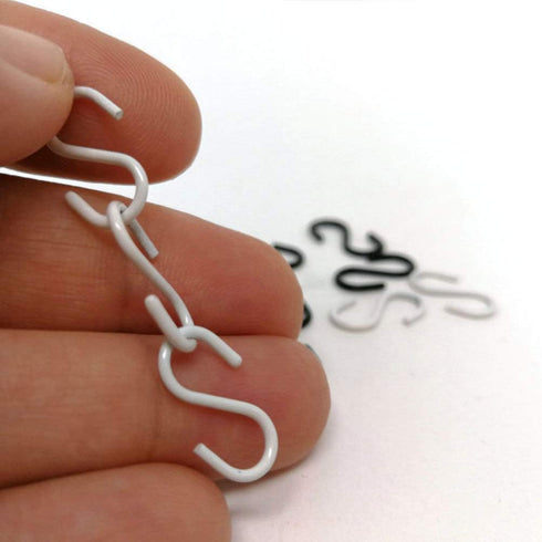 EXCEART Mini S Hooks - 20Pcs Miniature Dollhouse Hooks for DIY Crafts Jewelry Hanging Ornament