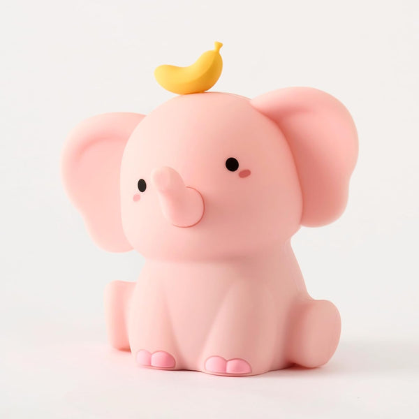QANYI Elephant Night Light for Kids, Pink Elephant Lamp with Dimming Nursery