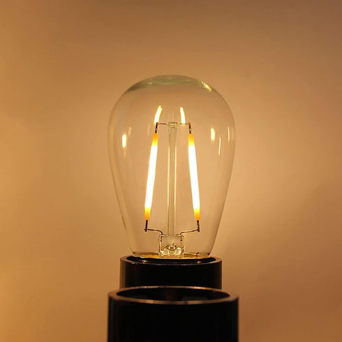 BRIMAX 6 Pack 2W LED Light Bulbs, Plastic LED Filament, 2700K Warm White, E26 Medium Base, Equivalent to 11w/20w/25w,