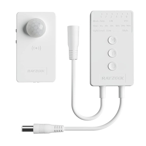 RAYZEEK Wireless Motion Sensor Controller Kit - No Wiring Mini PIR Sensor Switch