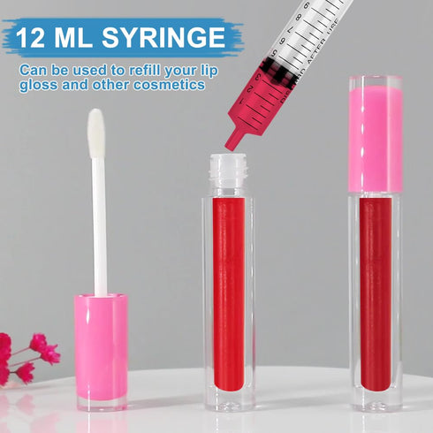 24 Pack 12ml/cc Plastic Syringe with Tip Cap, Small Sterile Syringe for Scientific Labs, Measuring, Watering
