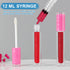 24 Pack 12ml/cc Plastic Syringe with Tip Cap, Small Sterile Syringe for Scientific Labs, Measuring, Watering