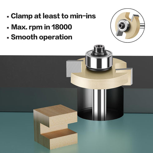 JGZUI Set,1/4" 13/64" 3/8" Slot Cutter Router Bit, ''T'' Type Bit with Bearing, Slot Router Bit Shank,Cutting Height