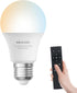 LED Light Bulb with Remote Control, 12W Dimmable 3000K-6000K, E26 100 Watt Equivalent, Timer & 4 Scene Modes, 50FT Range