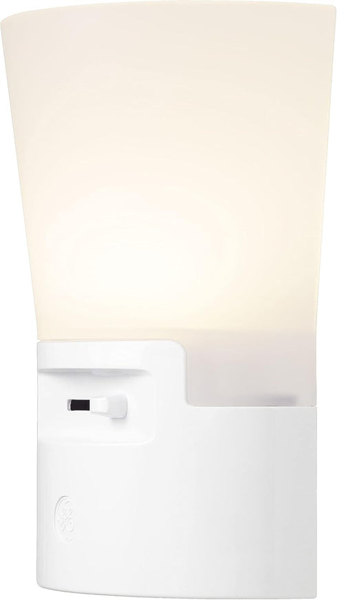 Dimmable 45123, 1 Pack, GE Ultrabrite Sconce LED Night Light GEPlug-In, Energy Efficient, Dusk-to-Dawn Sensor