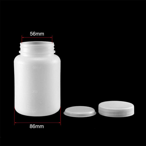 uxcell Plastic Lab Chemical Reagent Bottle - 500ml/16.9oz Wide Mouth Liquid Storage Container, 3pcs