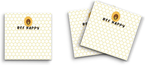 Butler in the Home 12 Pack Sticky Notes 3"x3", 50 Sheet Count Per Pad, Bee Happy Honey Bees, Cute Funny Memo Pads