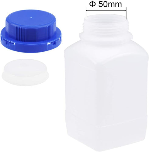 uxcell 750ml/25.4oz Plastic Lab Chemical Reagent Bottle Wide Mouth Sample Sealing Liquid Storage Container Translucent