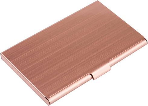 Slim Business Card Holder, Pocket Metal Case for Men & Women, Professional Stainless Steel Business Card Holders, Rose