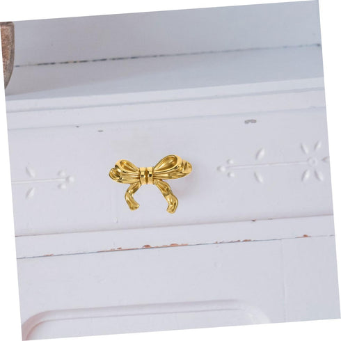 4pcs ibasenice Elegant Bow Drawer Pulls Decorative Brass Knobs for Cabinets and Dressers Ergonomic Design Suitable