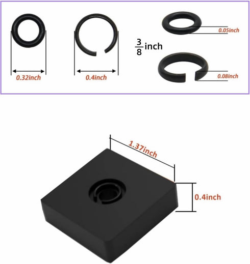 ( 12+12 Sets 1/2 & 3/8" Impact Retaining Ring Clip Friction Ring Hog Ring with O-Ring for Milwaukee Electric Pneumatic Type Impact Wrench, Includes Install Tool by QMTCYXGS
