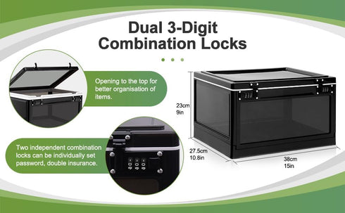 Large Lock Box for Medicine, Personal Items, Phone/Tablet, Childproof First Aid Locked Storage Bin